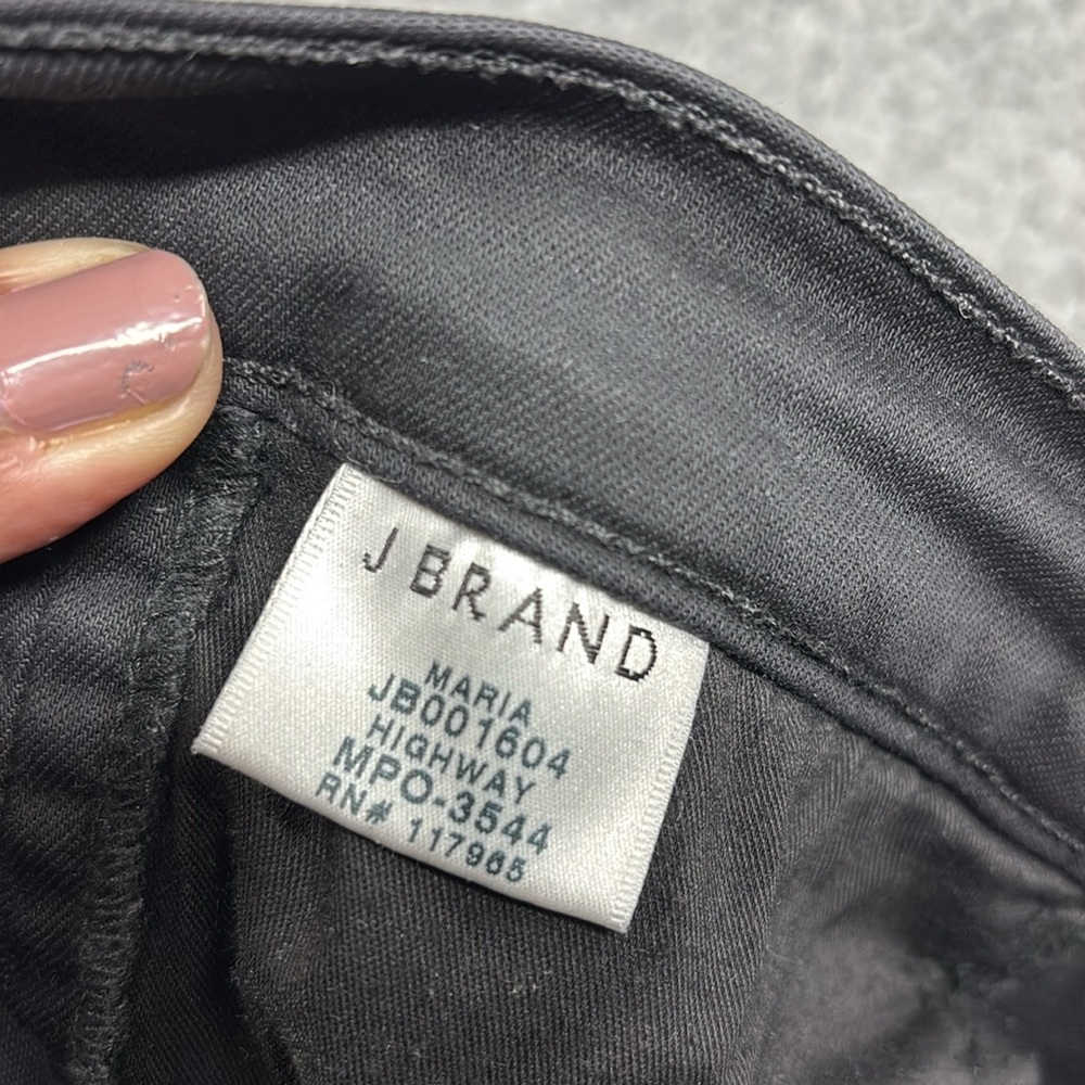 💚👖J Brand Maria Highway Black Size 29 Stretch Cotton Blend Raw Hem - Picture 9 of 11